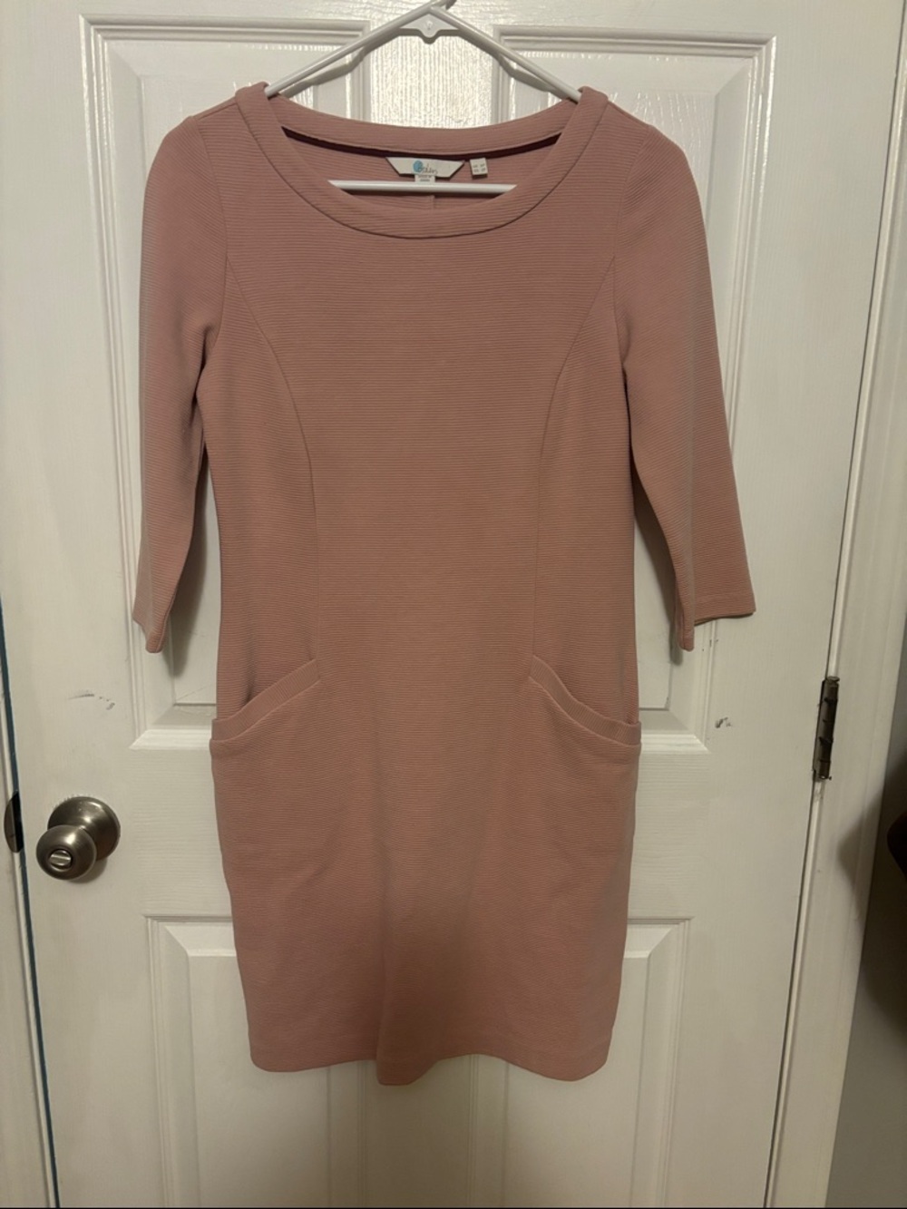 Boden Dusty Rose Scoop Neck Midi Dress